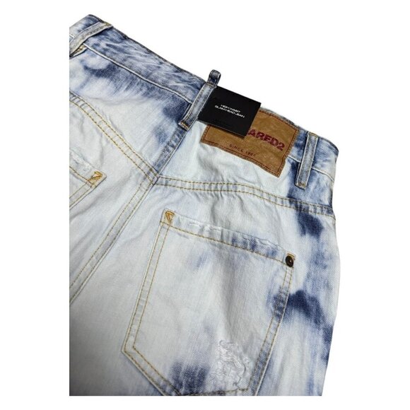 DSQUARED 2 (NWT) High Waist Glam Head Tie Dye Designer Skinny Denim Jeans Size 0 - Picture 6 of 7